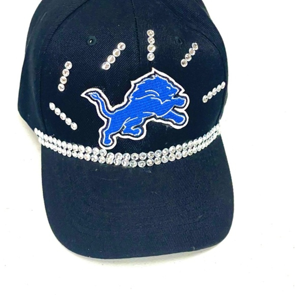 Detroit Lions celebration Black Cap with Blue Lions logo